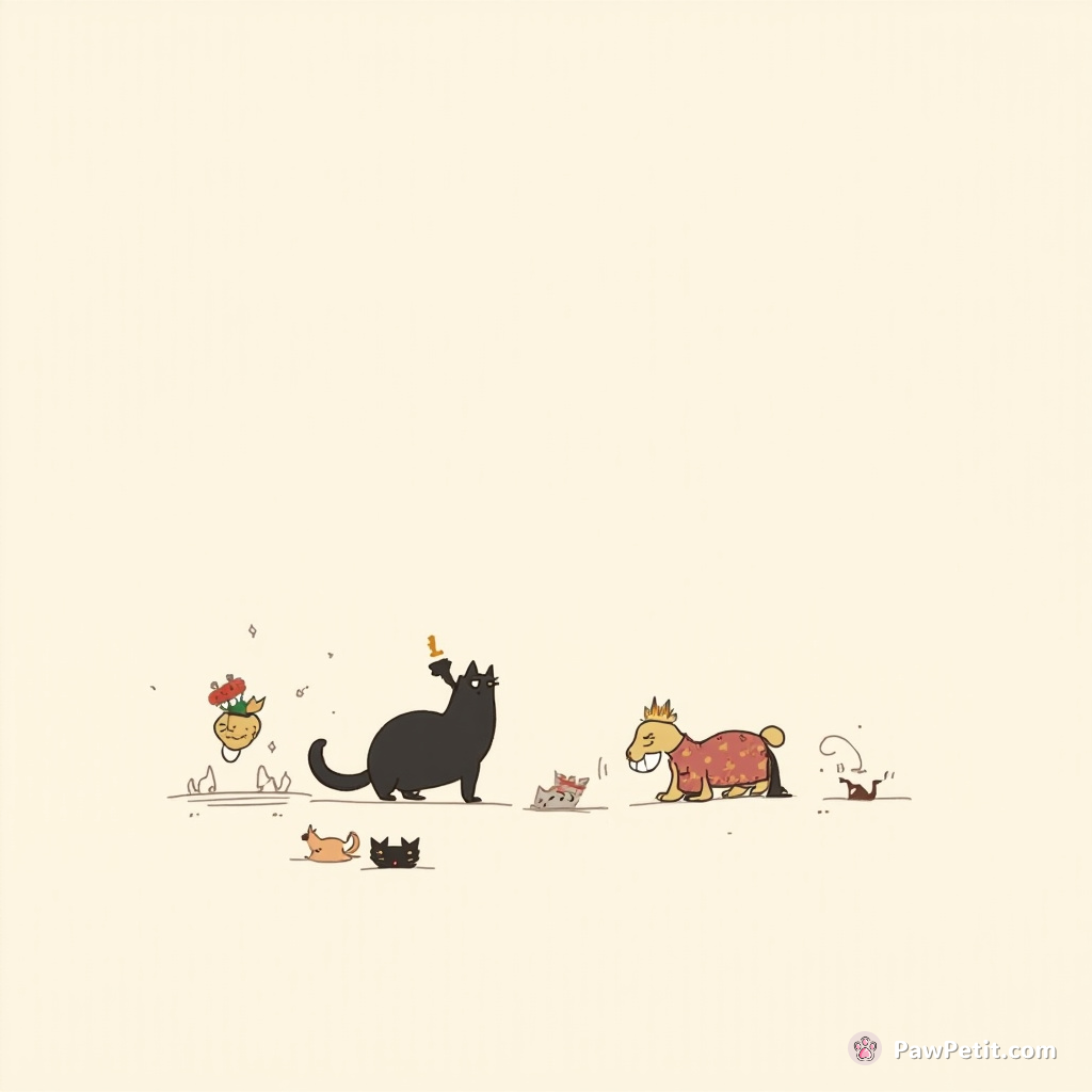 In Crazy Whiskers' journey, the sassy feline fiercely outsmarted the wicked Terrier King by tactically replacing its royal bones.