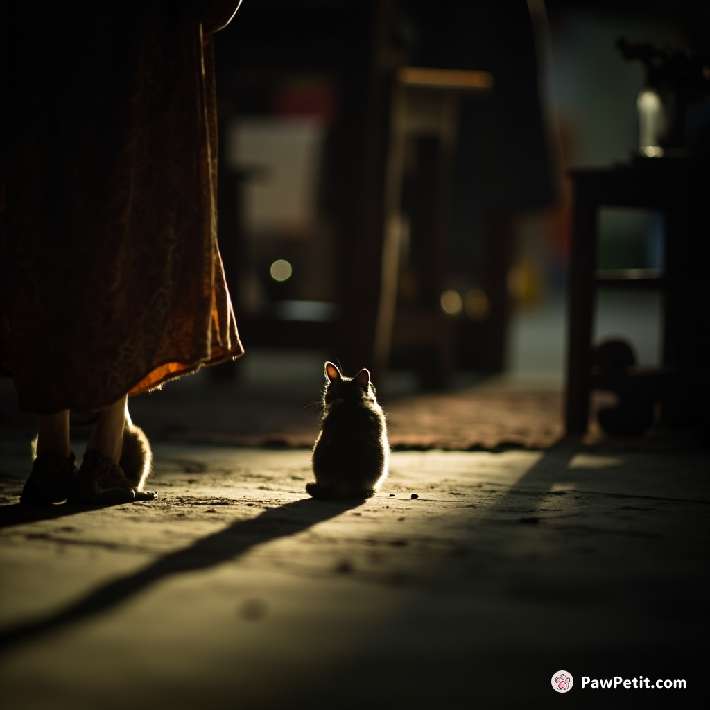 Cats silently slip through shadows, secretly observing human routines and mimicking their behaviors.