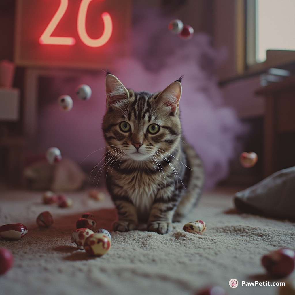 Cat mastering telekinesis believes it can outsmart humans, moving household objects mysteriously with just a flick of its tail.