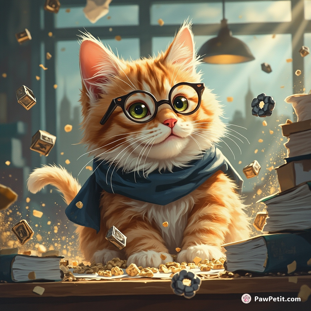 Disguised as a human, Fluffy swiped everything off office tables daily; an innocent cat habit causing corporate pandemonium.