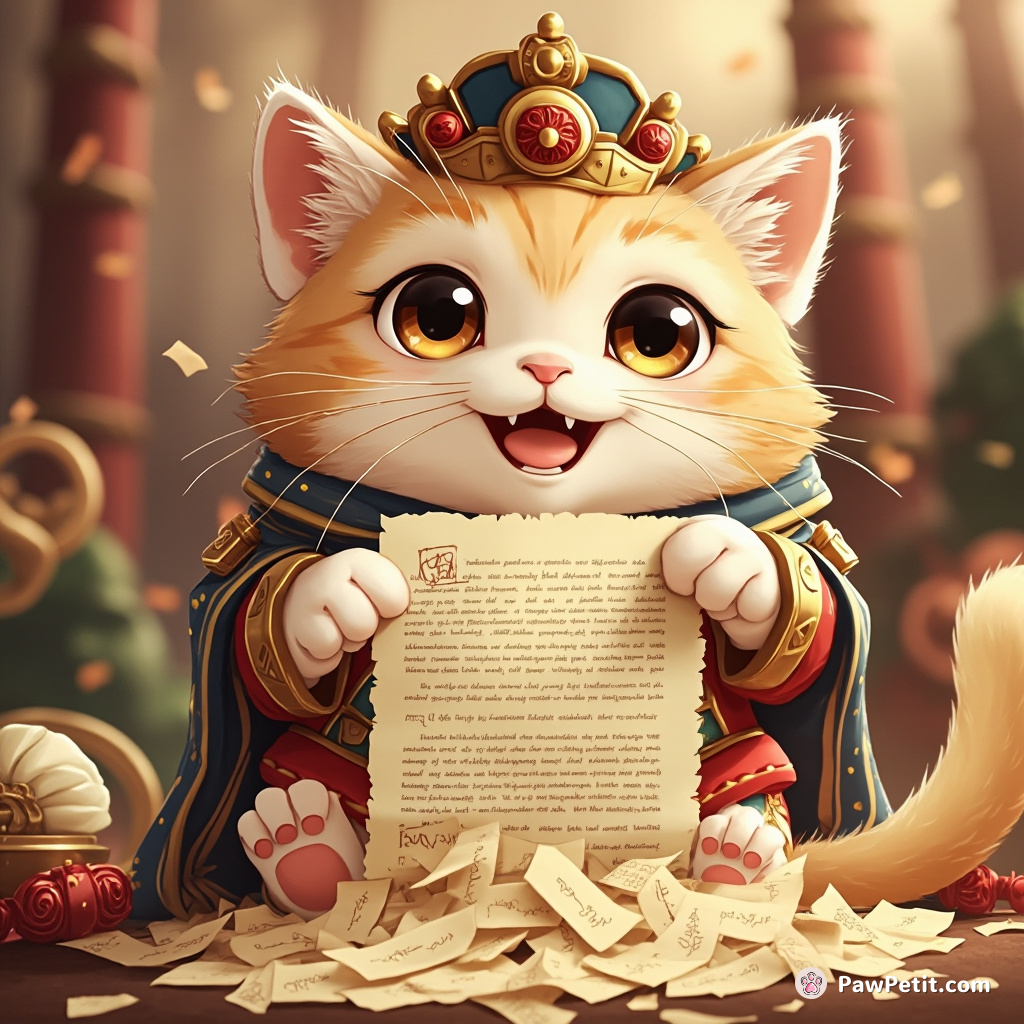 Shredding the human rights document, emperor Whiskers declared a new era of feline supremacy.