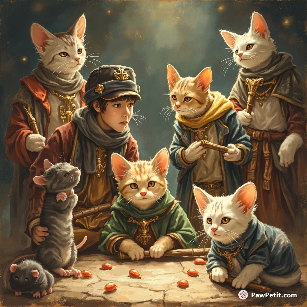 Feline council declares humans "official Mice-Catchers," assigning them mandatory daily rodent duties.