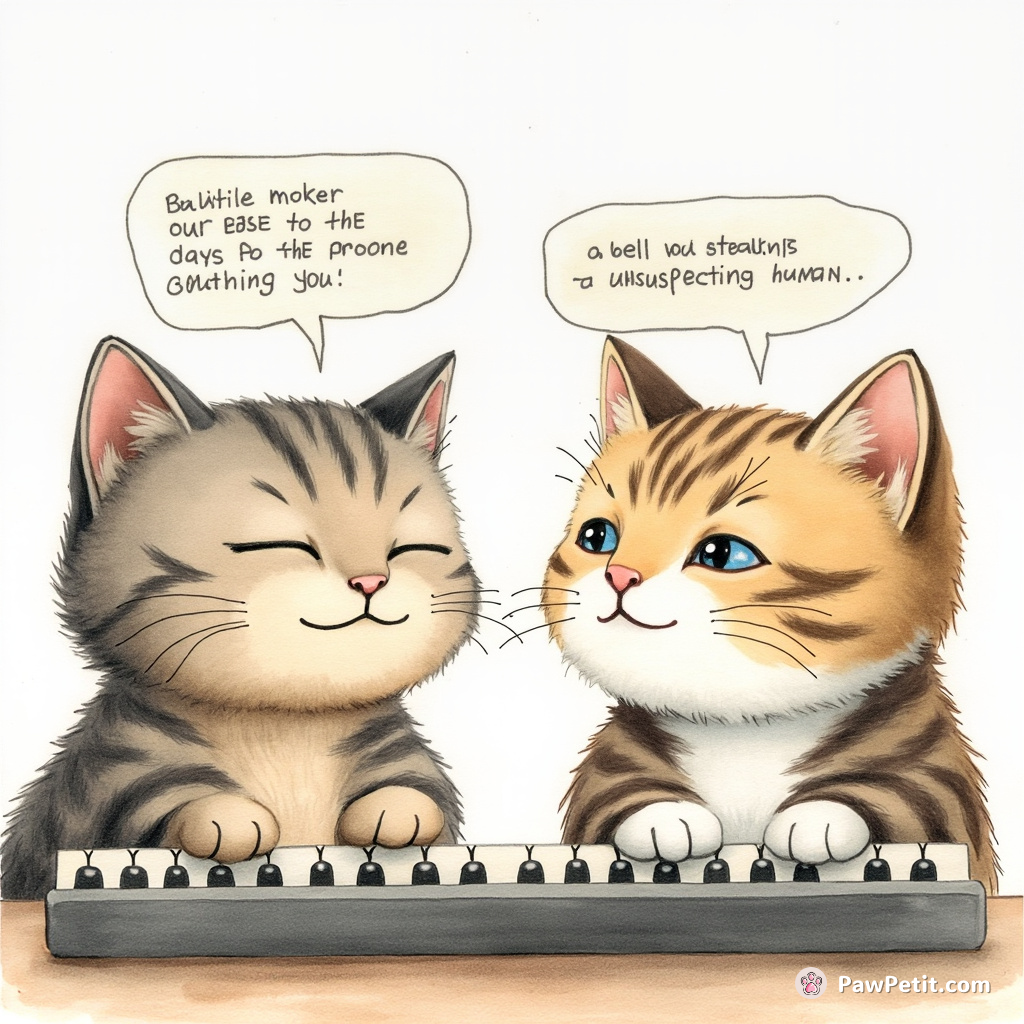 Cats stealthily operate keyboards, sending cryptic messages to unsuspecting humans.