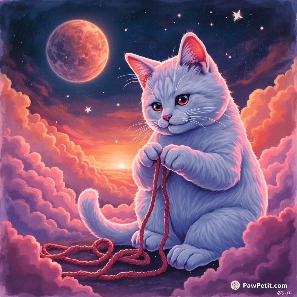 Giant neon cat casually knitting an entire galaxy under the hazy technicolor sunset of Mars.