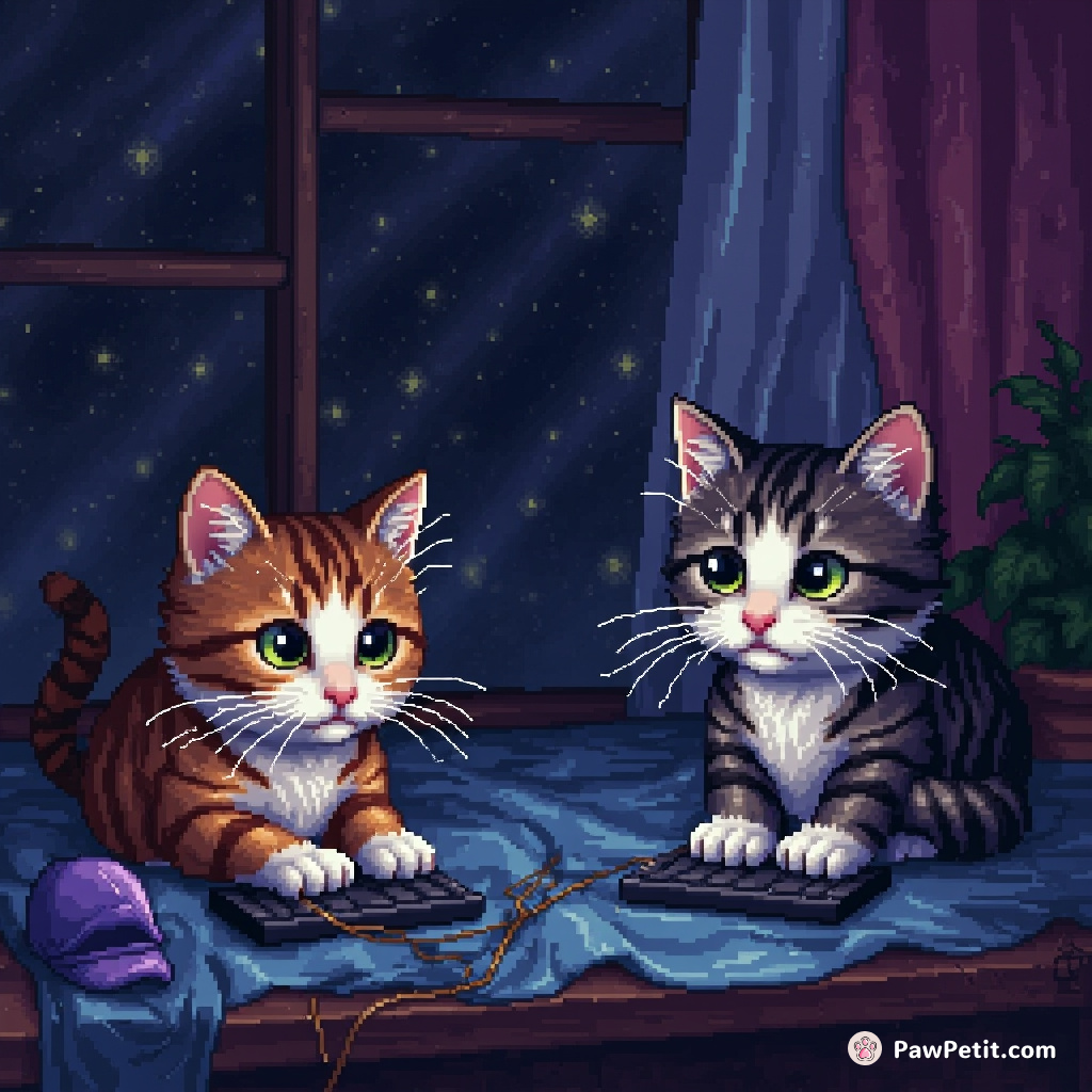 Cats secretly hijack human keyboards to type mysterious messages in the middle of the night.