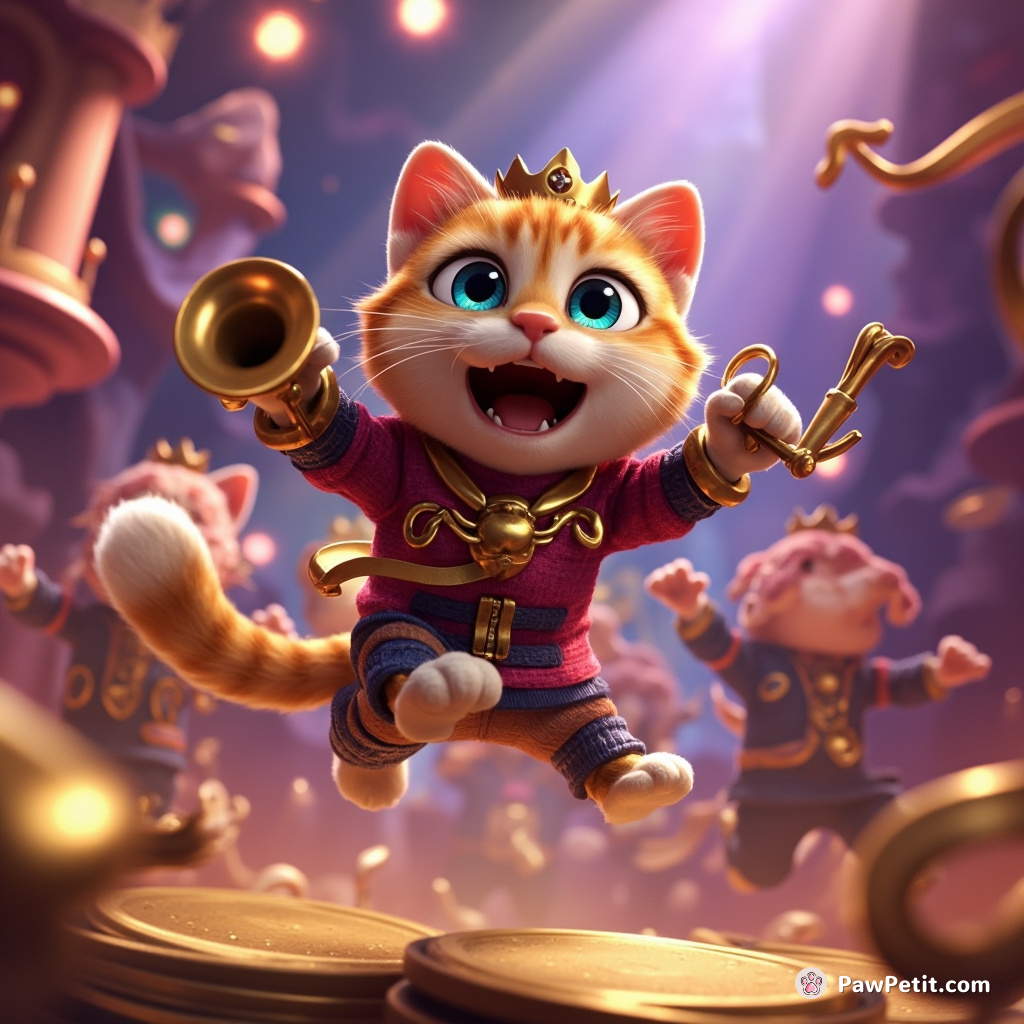 In Cat Hero Royale, thrifty feline Frolic conducted a grand symphony, barely avoiding catastrophe with swift acrobatic leaps.