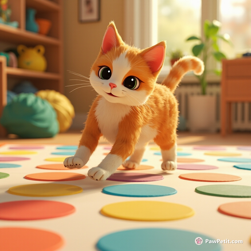 In a game of twister, Bella the cat became convinced she could outstretch humans, deftly swiveling her remarkable tail.