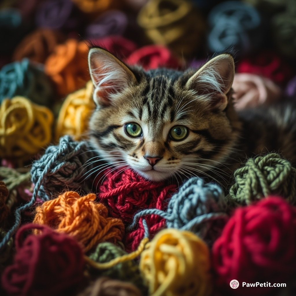 Cats systematically decimated the world's yarn supplies, gradually rendering all knitting and crochet industries obsolete.