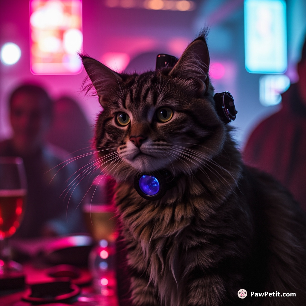 After deciphering human chatter, witty cat jokes at parties outperforms stand-ups displaying its uncanny comedic timing.