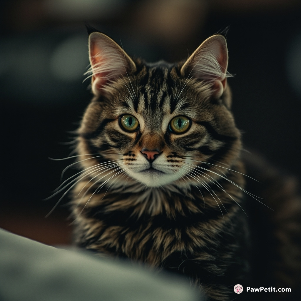 In secretive silence, the tabby cat deftly updated the stock market at noon as if it were human.
