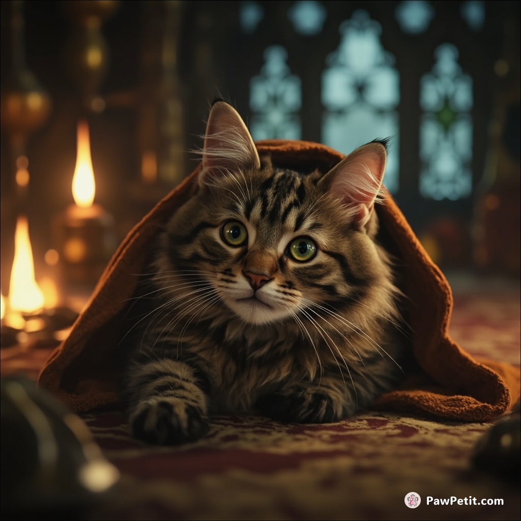 In Claws of Fate, a tabby cat fulfills a prophecy, single-handedly outwits an evil wizard using clever feline agility.