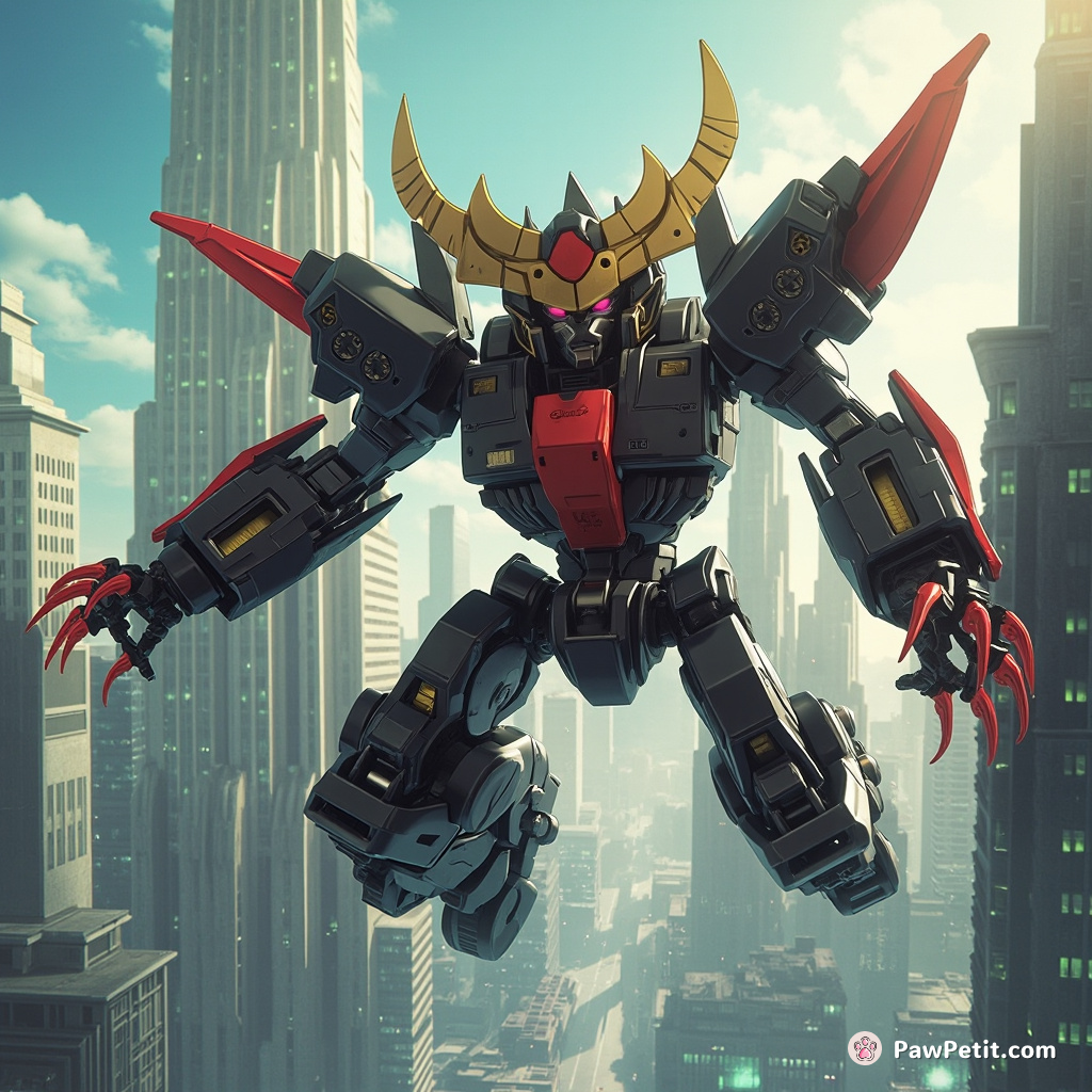 Robotic claws clung to glimmering skyscrapers, as whiskered prowler GX9 leapt jetstream gaps, stealthily conquering human-dominated technopolis rooftops.