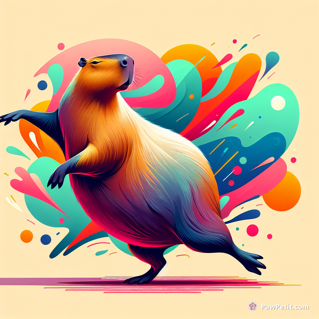 fat capybara dancing elegantly