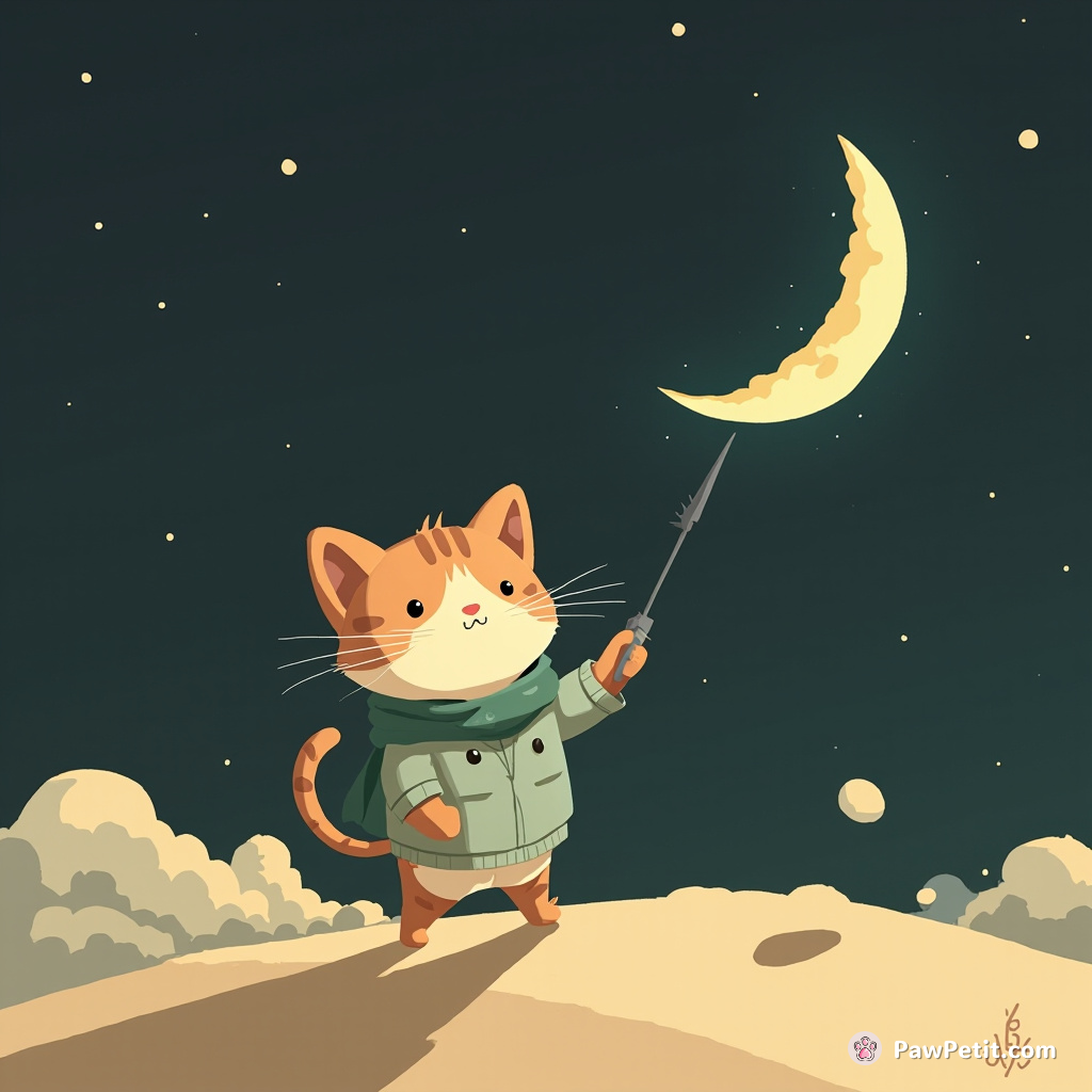 Whiskers commandeers a teleportation device, warping the moon into a crescent shape with a single paw swipe.
